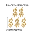 Goldene Korallenzweig-Anhänger aus Edelstahl für DIY-Schmuckherstellung 5er-Set - Goldener Korallenzweig-Stil (TZ-TP0903-02)