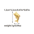 Detailansicht der Größe des goldenen Edelstahl-Delfinanhängers für DIY-Schmuckherstellung - Goldener Delfin Stil (TZ-TP1788-02)