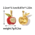 Exquisito colgante de manzana roja con circones verdes y metal dorado para joyería - Estilo Manzana (TZ-TP2155-02)