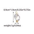 Close-up of faceted crystal drop pendant with gold metal loop and size 0.9x1.9cm - Clear Faceted Rhombus Pendant (TZ-TP2011-02)