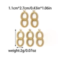 Golden double-loop stainless steel charms with granular texture for DIY jewelry making - Double Intertwined Ring Style (TZ-TP0432-02)