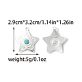 Pendaglio stella d'argento vintage con intarsio in turchese, fronte e retro - Stile Stella Argentata (TP2129-01)