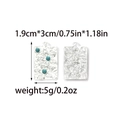 Detailed size and weight specs for vintage turquoise stainless steel floral pendants - Silver Square Flower Style (TP2124-01)