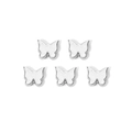 Set of five silver stainless steel butterfly pendants for DIY jewelry making and crafts - Silver Butterfly Silhouette Style (TZ-TP0850-01)