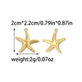 Golden starfish geometric pendant in stainless steel with textured surface 2cmx2.2cm - Starfish Style (TZ-TP1794-02)