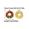Front and back detail of Christmas wreath pendant with red enamel and green bow, 1.8x2cm - Christmas Wreath Style (TP2093-02)