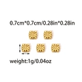 5 stuks 18K vergulde roestvrijstalen bloemkralen voor DIY sieraden 0,7cm x 0,7cm - Radiale Bloemblad Charm (TZ-TP0898-02)