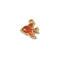 Goldener Edelstahl Tropenfisch Anhänger mit orangefarbener Emaille für DIY Schmuck - Fisch-Stil (TZ-TP2139-02-orange)