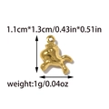 Golden stainless steel horse pendant for DIY jewelry making with dimensions 1.1x1.3cm - Gold Trojan Horse Style (TZ-TP1857-02)