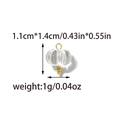 Detailed size view of pumpkin shaped glass pendant with gold hardware 1.1x1.4cm - Pumpkin Shape Transparent Pendant (TZ-TP1983-02)