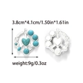 Stainless steel turquoise heart geometric pendant DIY necklace jewelry with size dimensions - Heart Hollow Peace Style (TZ-TP2107-01)