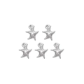 Five silver starfish pendants with textured surface for DIY jewelry making - Silver Starfish Style (TZ-TP0871-01)
