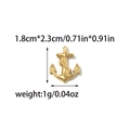 Golden anchor pendant in matte finish, 1.8cm x 2.3cm stainless steel DIY jewelry accessory - Anchor Style (TZ-TP1920-02)