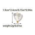 Detailed size view of heart glass pendant with 18K gold-plated frame for DIY jewelry - Transparent Heart Crystal Style (TZ-TP2015-02)