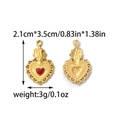 Pendentifs cœur dorés avec flamme et émail rouge pour la création de bijoux DIY - Pendentif Cœur Ajouré Flamme (TP2062-02)