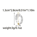 Detail shot of irregular clear pendant with dimensions 1.3x2.8cm and gold steel pin - Irregular Transparent Style (TZ-TP1992-02)
