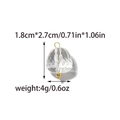 Detailed view of faceted glass pendant with gold hardware and size dimensions - Faceted Transparent Style (TZ-TP2027-02-L)