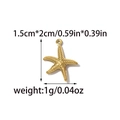 Golden starfish jewelry charm with textured surface and size details 1.5cm by 2cm - Starfish Shaped Gold Pendant (TZ-TP1859-02)