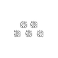Set of five silver flower-shaped earring backs in polished stainless steel for DIY jewelry - Silver Petal Shaped Earring Back (TZ-TP0898-01)