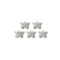 Cinq pendentifs papillon en acier inoxydable argenté pour la création de bijoux DIY - Style Papillon Argent (TZ-TP0422-01)