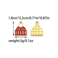Detail of enamel Christmas charms with gold engraving and dimensions 1.8cm x 2.2cm - Gold Embossed Floral Charm (TZ-TP2087-02)