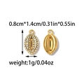 Detail view of 0.8cm shell charms with 18K gold plating and pavé diamonds inlay - Three-Dimensional Sea Snail Shape(TP2255-02)