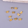 Set of 10 golden stainless steel butterfly earring backs and replacement stoppers - Gold
