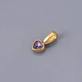 Elegant gold-plated heart-shaped pendant with a sparkling purple zircon gemstone - February