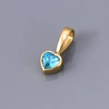 Classic heart-shaped light blue zircon pendant with gold-plated bezel setting for women - December
