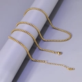Collier chaîne box en acier inoxydable plaqué or 18K avec fermoir mousqueton - Style Chaîne Box Ronde