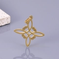 Gold stainless steel witches knot pendant necklace with intricate celtic knot design - Hollow Witches Knot Pendant (2) / Gold