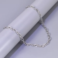 Polished silver stainless steel marine link chain necklace for men in minimalist style - Pig Nose Link Chain / Silver