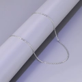 Gepolijste zilveren roestvrijstalen O-ketting halsketting op een display - O-Ketting (L22-Alleen ketting, zonder hanger) / Zilveren Matte Ketting