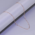 Elegante minimalistische damesketting van roségoud roestvrij staal met fijne schakels - O-Ketting (L22-Alleen ketting, zonder hanger) / Roségoud Platte Ketting