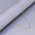 Minimalistische 18K vergulde kabelketting dames sieraad op elegante houder - O-Ketting (L22-Alleen ketting, zonder hanger) / Gouden Platte Ketting