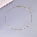 Minimalistische 18K vergoldete Gliederkette mit verstellbarem Karabinerverschluss - Lippenkette (L22-Nur Kette, ohne Anhänger) / Goldene Lippenkette