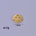 Goldener 1,0 cm Smiley-Anhänger für DIY-Halsketten und Schmuckherstellung - Smiley Anhänger Ohne Kette (2) / 1.0cm / Gold