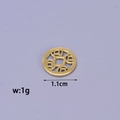 Goldener 18K vergoldeter runder Hohlanhänger mit geometrischem Ausschnitt-Design - Anhänger im Antiken Münzstil (1) / 1.1cm / Gold