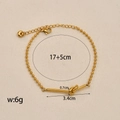 Gold-plated knot charm bead bracelet with lobster clasp and adjustable extension chain - Knot Bead Chain Bracelet