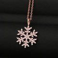 Fonkelende roségouden sneeuwvlok hanger ketting met zirkonia micropavé voor dames - Roségoud Sneeuwvlok Stijl (CX35)