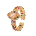 Detailed macro shot of gold ring with champagne marquise gem and colorful zircon stones - Champagne Marquise Stone (05)