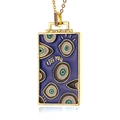 Vergoldete Evil Eye Halskette mit blauem Emaille-Anhänger und I SEE YOU Schriftzug - Dunkelblau Böses Auge (D250-B)