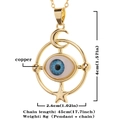 Evil eye necklace with star and moon pendant in gold copper for retro style jewelry - Star and Moon Surround Style (D297)