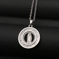Zilveren religieuze ketting met Maagd Maria hanger en ingelegde zirkonia steentjes - Zilver Religieuze Dubbellaagse Stijl (CX23)