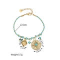 Detail showing woven strawberry and sun star charm bracelet with turquoise stones - Strawberry and Star Style (OLBB1215-H)
