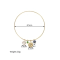 Detail view of 18k gold stainless steel bracelet with pearl and stone charms showing size - Blue Green Bead Star Coin Style (CXB1227-lvlan)