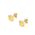 Orecchini a perno a forma di banana in acciaio al titanio con smalto giallo - Forma di Banana / Giallo