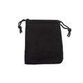 Classic black velvet drawstring jewelry pouch with secure double-sided pull cords - Black Velvet Bag