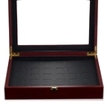 Exquisite reddish-brown wooden jewelry ring display box with 30 slots and glass window - 290*230*75mm / 30-Slot PU Lining