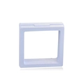 White 3D floating display box with clear PE film for rings and jewelry storage - White 11x11cm Box Only (Without Base)